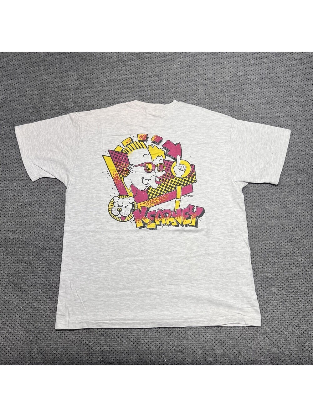 Vintage 1998 Kearney “Class Of 1998” T-Shirt Large Rare Men’s Gray Cartoon